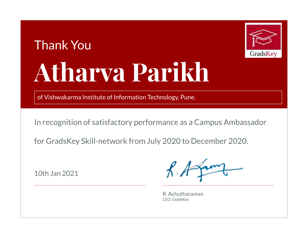 Certificate | Campus Ambassador